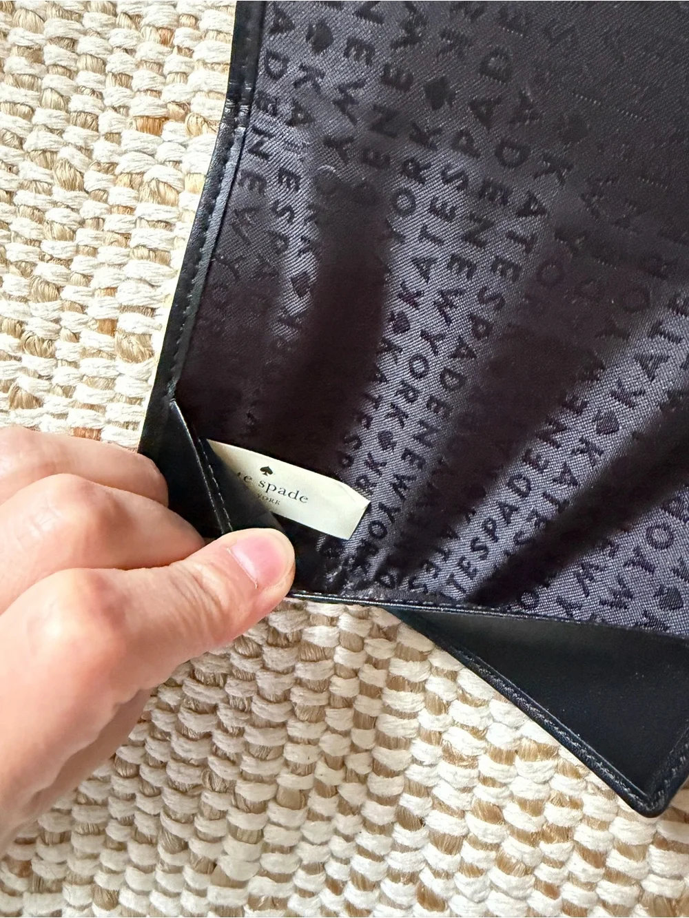 Kate Spade New York Black Leather Travel Passport Cover